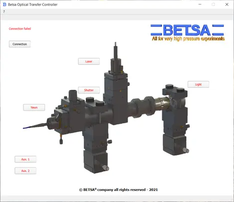 BETSA® Optical Transfer Controller software window